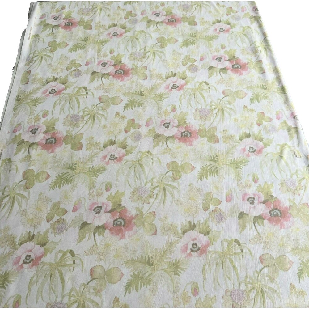 Vintage 1970s Pink Coral Floral Polyester Knit 2yd 32" x 62"